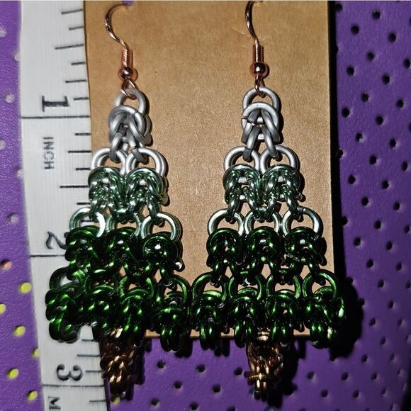 Christmas Tree Earrings Lightweight (E13) - Picture 5 of 5